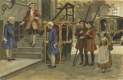 सेडान कुर्सी और बेपहियों की गाड़ी, नीदरलैंड, मध्य 18 वीं शताब्दी द्वारा विलेम II स्टीलिंक